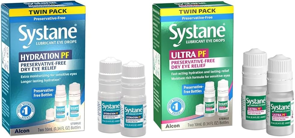 Hydratation du systane gouttes oculaires sans réserve multidoses Sécheresse Relief des yeux Twin Pack (2x10ml) et Ultra Multidose gouttes oculaires sans réserve Twin Pack (2x10ml)