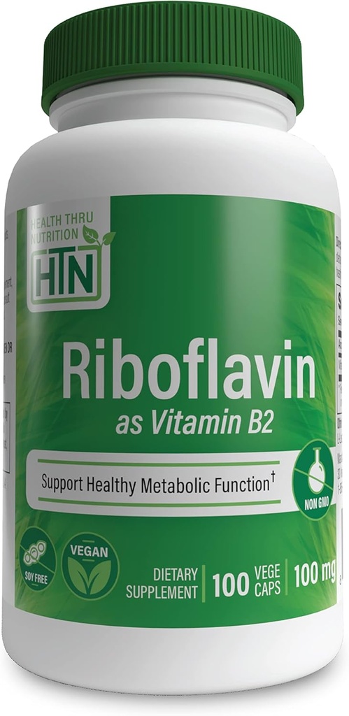 Santé Thru Nutrition Riboflavin 100mg Vitamine B2 100 Vegecaps.