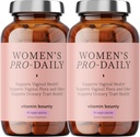 Vitamine Bounty Women's Pro-Daily Probiotic - soutient l'équilibre vaginal, digestif et pH, 10 milliards d'UFC, 5 souches + canneberge - 2 boîtes de 60 capsules
