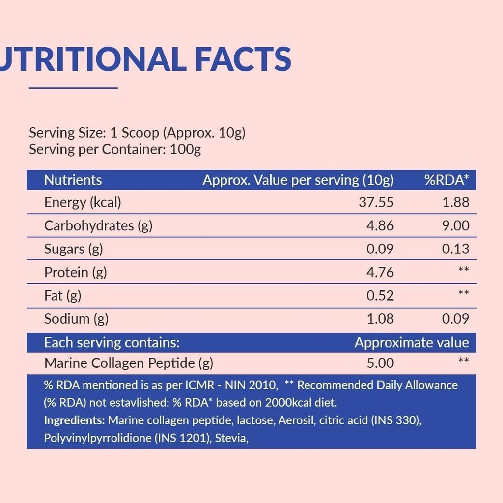 Collagène Marino pour les femmes et les hommes- Poudre de collagène marin hydrolysée pure pour la peau, le hair, les ongles et les articulations
