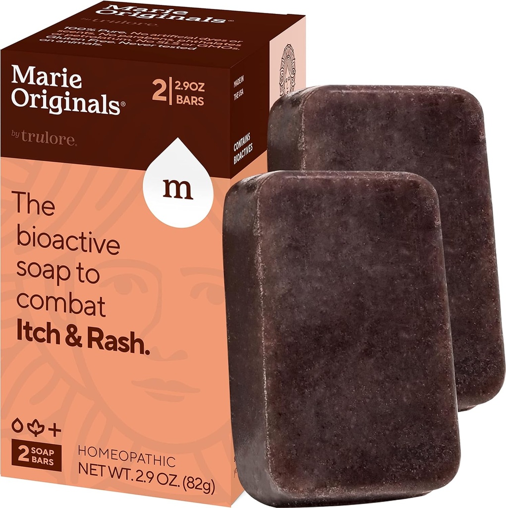 Marie Originals Soap Relief Soap Body Wash Bar - All Natural Instant Relief from Insect Bites, Chicken Pox, Chiggers and Other Skin Irritations ie. Savons anti-démangeaison (2 paquets)