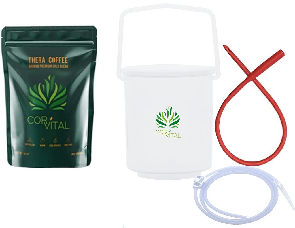 Kit de lavement de café pour le nettoyage de Colon avec 1 LB Café de lavement - Gerson approuvé Kit de lavement à domicile - Lavement Kit de seau - Thérapie Roast Café detox Cleanse - Lavement Café biologique