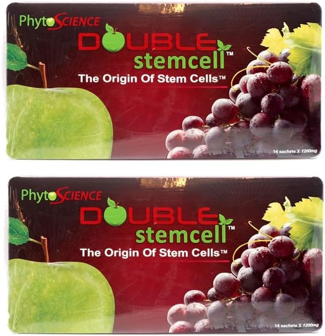 2X Phytoscience Double Stem Cell Anti Vieillissement Supplément Acai Berry Extrait Blueberry Réduire les rides Poches Pinceaux Fines lignes Peau Texture (14 sachets/paquet)