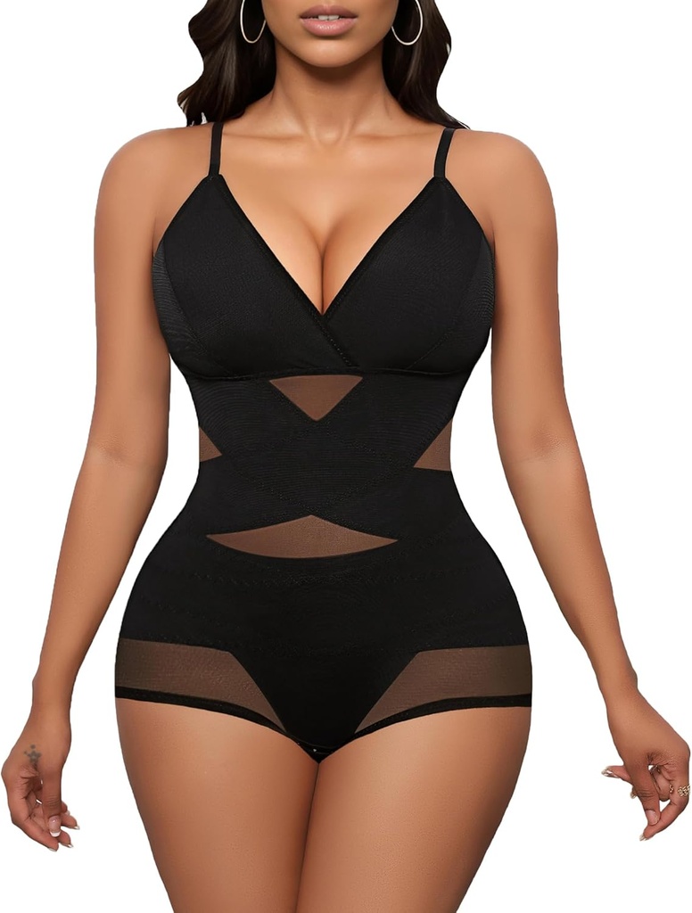 Avidlove Shapewear Combinaison pour femme Body Shaper Tummy Control Shapewear Plus Taille Body Combinaisons avec Snap Crotch
