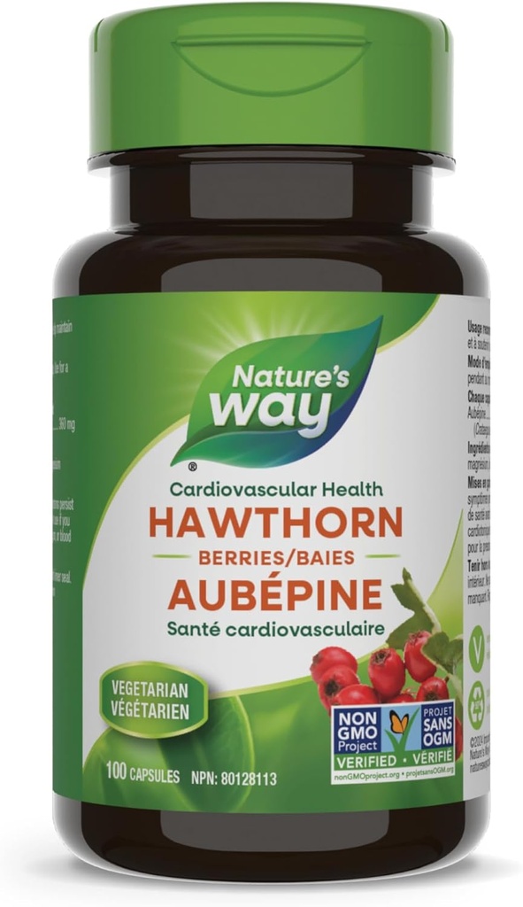 Nature's Way Hawthorn Berries, Santé cardiovasculaire, 100 Capsules végétariennes
