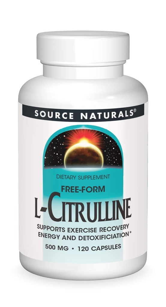 Source Naturals L-Citrulline - Supporte la récupération, l'énergie et la désintoxication*, 500 mg - 120 capsules