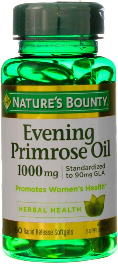 Huile de Primrose du soir de la nature 1000 mg Softgels 60 ea