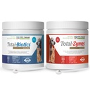 Twin Pack - Probiotics and Digestive Enzymes for dogs and cats one Total-Zymes and one Total-Biotics 8-Ounce