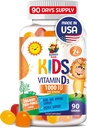SUNNY SAM Vitamine D3 Gommies 1000 UI pour les enfants et les adultes - Soutien immunitaire Chews avec saveur naturelle - Végétarien, sans gélatine Soutien immunitaire Vitamines pour les enfants