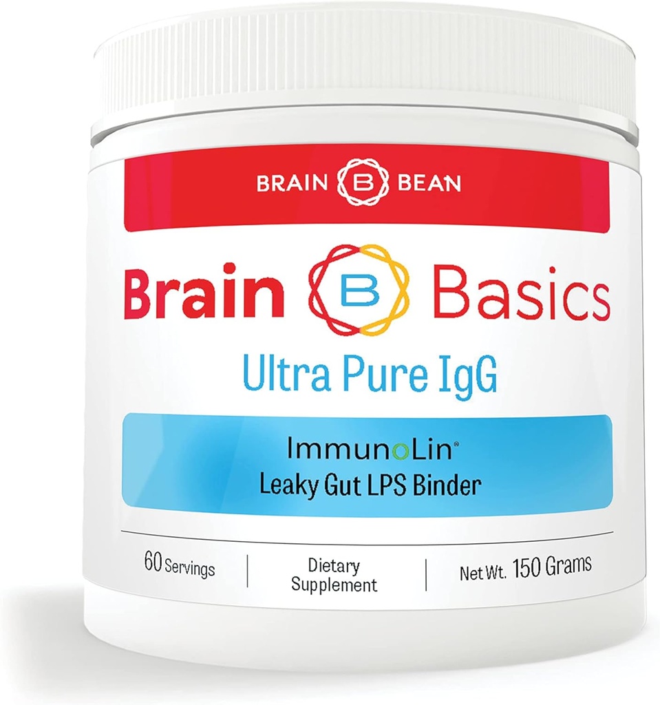 Brain Basics Supplément IgG ultra pur - Supplément sans lait IgG-Immunolin poudre, vitamines mélangées et suppléments minéraux, 150g, 60 portions