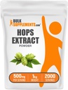 BulkSupplements.com Poudre d'extrait de houblon - Supplément à base de plantes, provenant de fleurs de houblon - Sans gluten, 500mg par portion, 1kg (2,2 lbs) (paquet de 1)