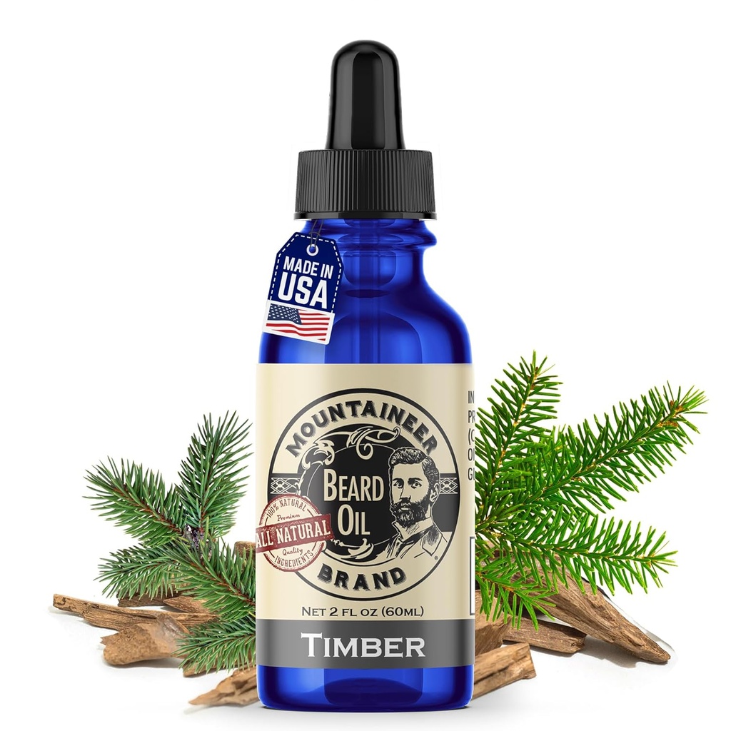 L'huile de barbe naturelle de la marque Mountaineer avec Scent de bois Fabriqué en Virginie Ouest, Hydrates, Hydrates, Adoucis et Conditions pour la croissance de la barbe