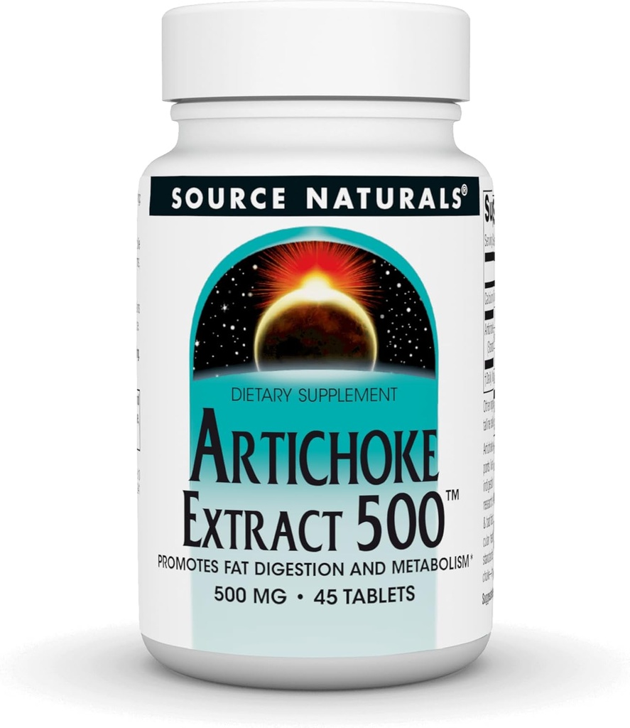 Source Naturals Extrait d'artichaut 500 Comprimé, 45 Nombre