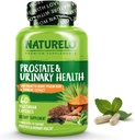 NATURELO Prostate & Urinary Health, formule complète avec Saw Palmetto, Pygeum, Tumeric, Stérols végétaux, Brocoli et Lycopène, 60 capsules végétariennes