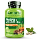 NATURELO Prostate & Urinary Health, formule complète avec Saw Palmetto, Pygeum, Tumeric, Stérols végétaux, Brocoli et Lycopène, 60 capsules végétariennes