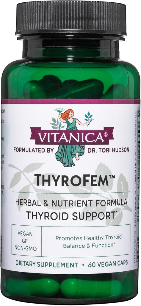 Vitanica ThyroFem, Thyroïde Gland Support, Vegan, 60 Capsules