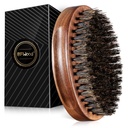 Brosse à barbe en bois de BFWood - Noix de bois noir de style militaire, brosse à moustache en bois pour hommes