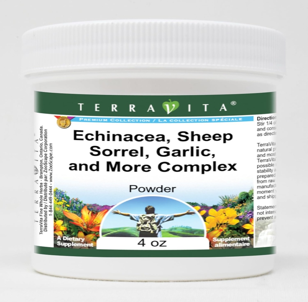 Échinacées, sorrel de mouton, ail et poudre plus complexe (4 oz, ZIN: 516903) - 3 boîtes