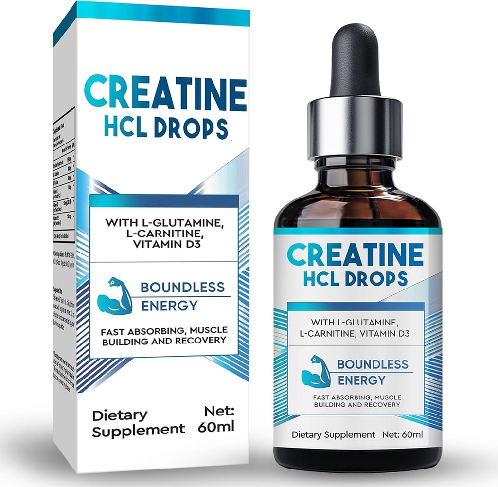 Peeping Willow Oil Co Creatine HCL gouttes pour les hommes et les femmes, l'absorption rapide de la créatine liquide, promouvoir l'énergie, renforcer la force - 2FL.OZ