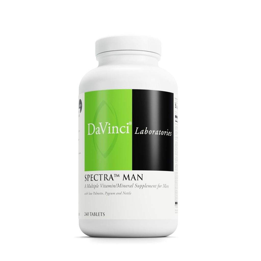 DAVINCI Labs Spectra Man - Supplément alimentaire pour soutenir la fonction du système immunitaire et les besoins uniques des hommes - avec les vitamines, minéraux, acides aminés, herbes, enzymes digestives et acides gras - 240 comprimés
