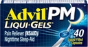 Advil PM Liqui-Gels analgésique et aide au sommeil de nuit, médecine de la douleur avec Ibuprofène pour le soulagement de la douleur et Diphenhydramine HCL pour un aide au sommeil - 40 capsules remplies de liquide - Retour au Collège