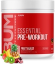 RAW Essential Pre-Workout Powder (Fruit Burst) - Chris Bumstead Sports Supplément nutritionnel pour les hommes et les femmes - Pré-entraînement Poudre d'énergie avec caféine, L-Citrulline, L-Tyrosine et Beta Alanine Blend