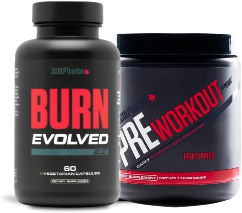 Sculpt Nation by V Shred Burn Evolved 2.0 and Pre Workout Fruit Punch Bundle