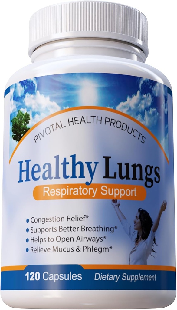 Les poumons en santé 120 capsules - Améliorer la fonction pulmonaire, respirer mieux, arrêter le mucus, le phlegme et les allergies rapidement. Get Relief Fast with Healthy Lungs an All Natural Lung Health Supplément