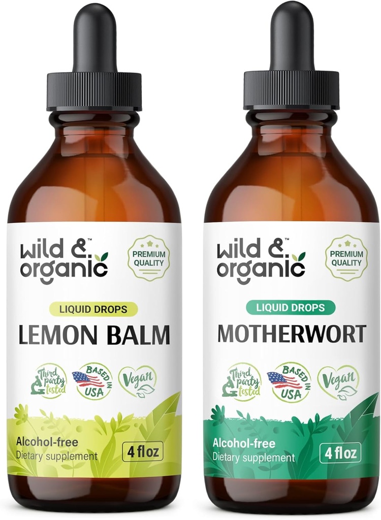 Teinture de baume de citron sauvage et biologique 4 fl oz & normerwort Teinture 4 fl oz
