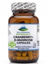 Pure Mountain Botanicals Cranberry D Capsules de mannose - 60 casher Caps végétaliens - 1000mg D Mannose avec concentré de canneberges plus vitamine C