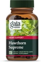 Gaia Herbes Hawthorn Supreme - Hawthorn Berry Supplement - avec des herbes traditionnellement utilisées pour soutenir la santé cardiaque* - 60 phytocapsules liquides végétaliens (30 jours d'approvisionnement)