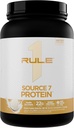 Rule 1 Source 7 Protein – Decadent Flavor, Velvety Smooth Texture, 22g Anytime Protein, and 10g Naturally Occurring EAAs Per Serving from 7 Premium Sources (1.8 Pounds*, Vanilla Ice Cream)