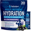 Paquets d'hydratation hydronique : Poudre d'électrolytes à faible teneur en sodium : 54 mg de sodium : vitamines, minéraux, antioxydants