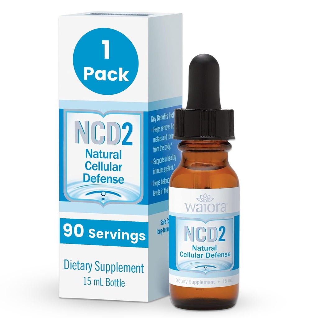 Waiora NCD2 Activé les meilleures gouttes liquides de zéolite pure – Nettoyage du corps naturel et soutien immunitaire avec Zeolite Clinoptilolite liquide, formule d'équilibre du pH, tout naturel – 1 bouteille (0,5 oz.), 90 portions