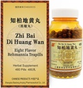 Supplément à base de plantes de Zhi-Bai Di-Huang Wan 480 pilules (60 portions, taille de l'économie) - Formule chinoise à base de plantes huit flavor Rehmannia pour Yin Nourishment