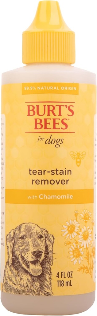 Abeilles de Burt pour animaux de compagnie Détachant les peaux pour chiens à la camomille, 99,9 % Formules d'origine naturelle, Détachant les peaux de chien, Nettoyant les yeux de chien 4 oz