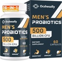 Probiotiques pour hommes, 500 milliards UFC et 12 souches Probiotique pour hommes, avec curcuma, canneberge, goji - Probiotiques pour la santé digestive, Gut, Immune & Bloating, Prostate & Urinary Tract Health, 60 capsules