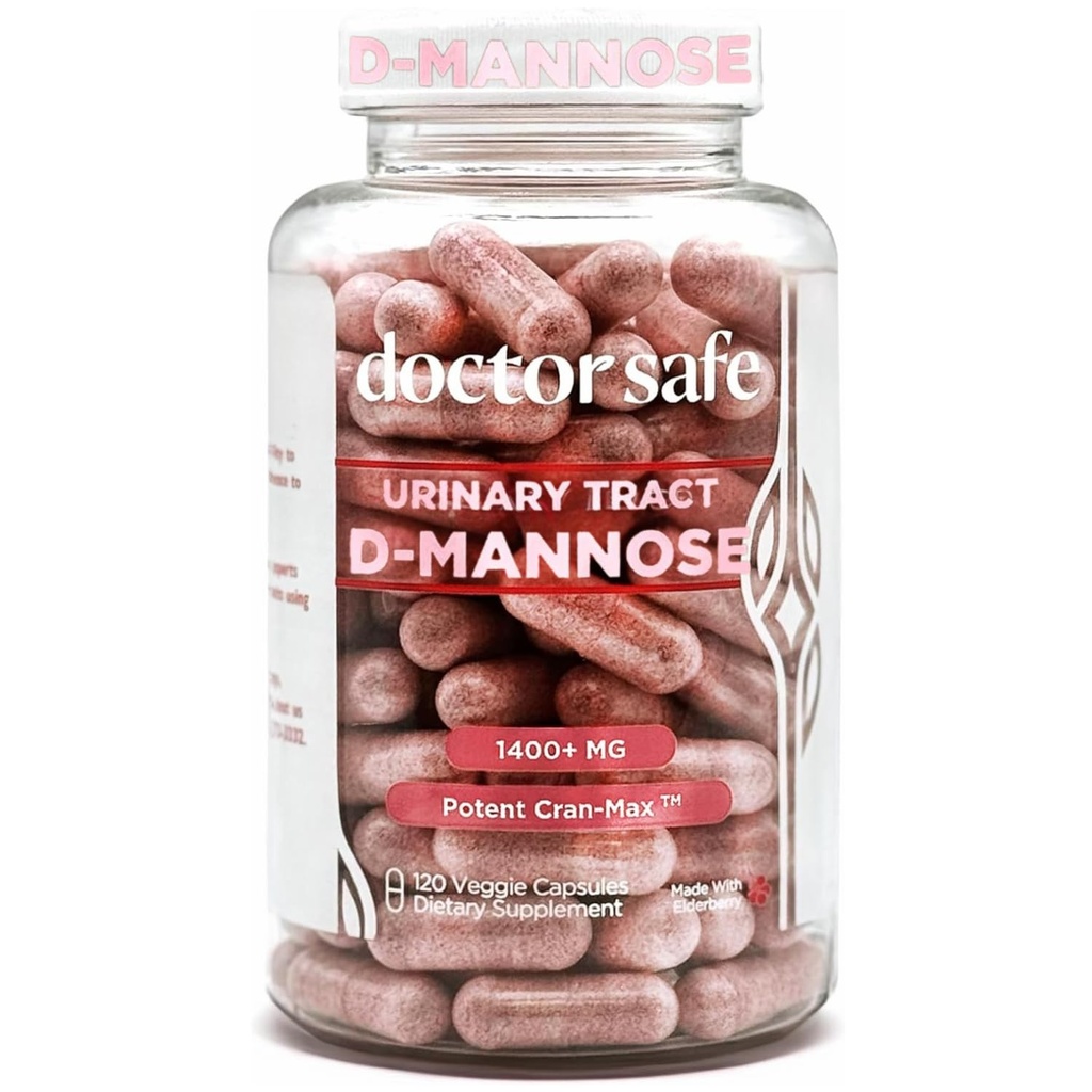 Supplément de canneberge, Capsules D-Mannose faites avec des canneberges entières concentrées de fruits, soutien naturel pour une action rapide pour aider à nettoyer et protéger le piège urinaire* (120 comte)