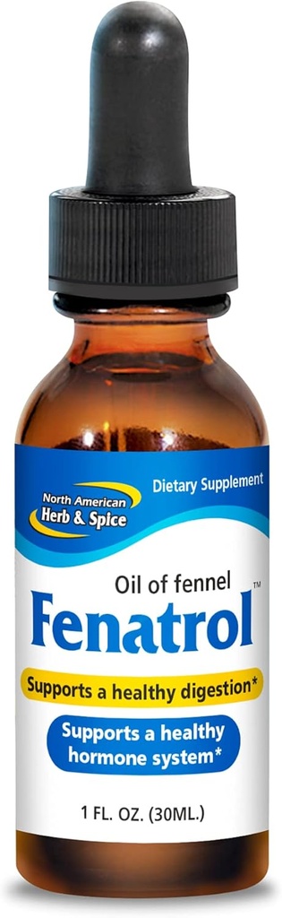 NORTH AMERICAN HERB & SPICE Fenatrol - 1 fl. oz. - Huile de fenouil sauvage - Soutient une digestion saine et un système hormonal et urinaire sain - Non-OGM - 172 portions