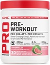 GNC Pro Performance Pre Workout poudre pour hommes et femmes, énergie, hydratation et focus, sans sucre, sans gluten, supplément de performance, pastèque, 30 portions