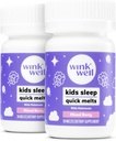 Clin d'oeil enfants Meltes à croquer- Aide au sommeil pour enfants Chews avec Melatonin 1mg- Aide au sommeil pour tout-petit rapide, sans drogue, comprimés dissolvants non-habitants- 30 Melts (paquet de 2)