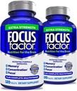 Facteur de focalisation Adultes Extra-force, 120 Compte- Supplément Cerveau pour la mémoire, Concentration, Focus - DMAE, Vitamine D, DHA- Supplément Santé du cerveau – Formule fiable- Vitamines cérébrales, Pinces de Focus (2 pk)