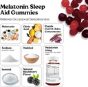 VITA GLOBE Mélatonine 5mg Aide au sommeil Vitamines Gommy- Non-OGM, Vegan et Supplément d'aide au sommeil, Soulage l'insomnie occasionnelle, 100 Compte (paquet de 2)