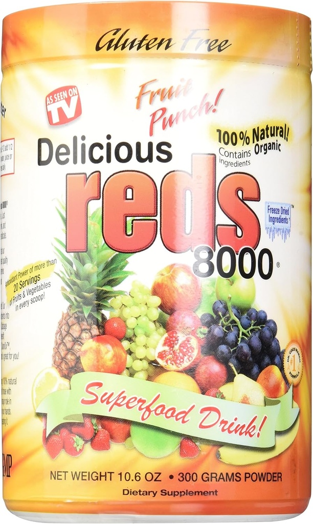 Delicious Reds 8000 Suppléments, Fruit Punch, 10.6 Ounce