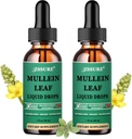 (2 packs) gouttes de Mullein pour les poumons - Extrait de Mullein Leaf - Fabriqué au Royaume-Uni - Soutien à la teinture Santé respiratoire,Détox pulmonaire,Nettoyage bronchial -Drops liquides 5X plus forts que le thé de Mullein,Pills
