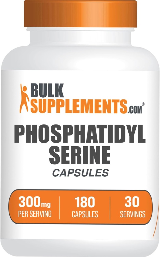 BulkSupplements.com Capsules de Phosphatidylsérine - Supplément de Phosphatidylsérine, Phosphatidylsérine 300mg - Extrait de soja, 6 Capsules par portion, 180 Capsules (paquet de 1)