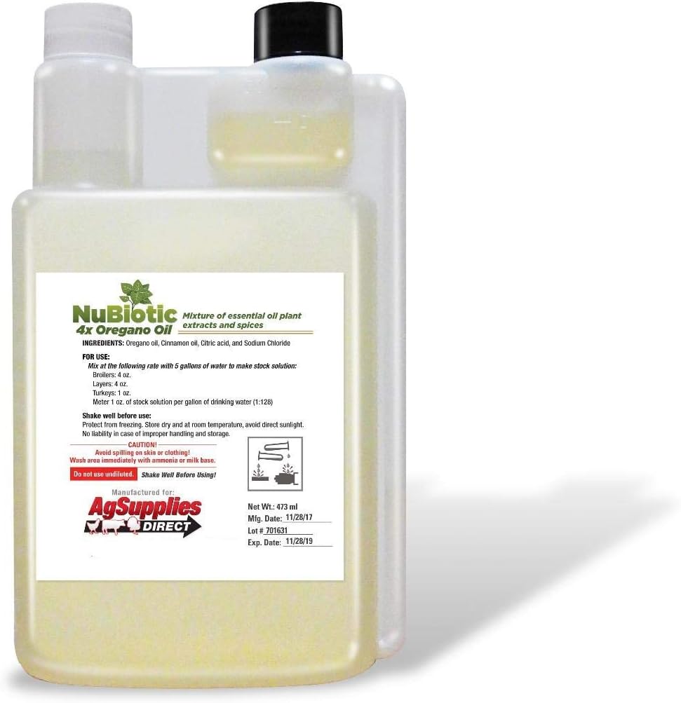 Huile d'origan concentré 4X pour poulets et dindes - 32 OZ