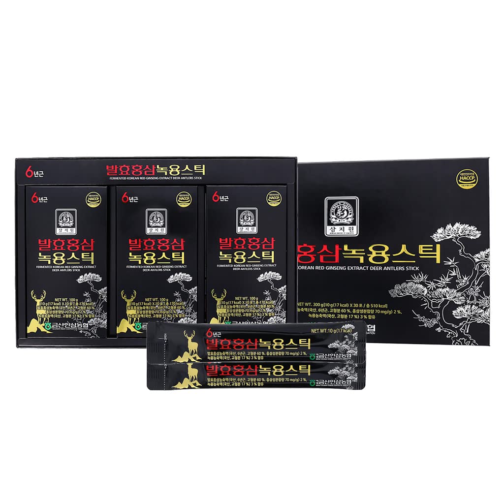 [Sam Ji Won] Bâton de bois de ginseng rouge fermenté. 10g*30 bâtons, aliments coréens, emballages portables, suppléments énergétiques pour hommes et femmes, soutien immunitaire