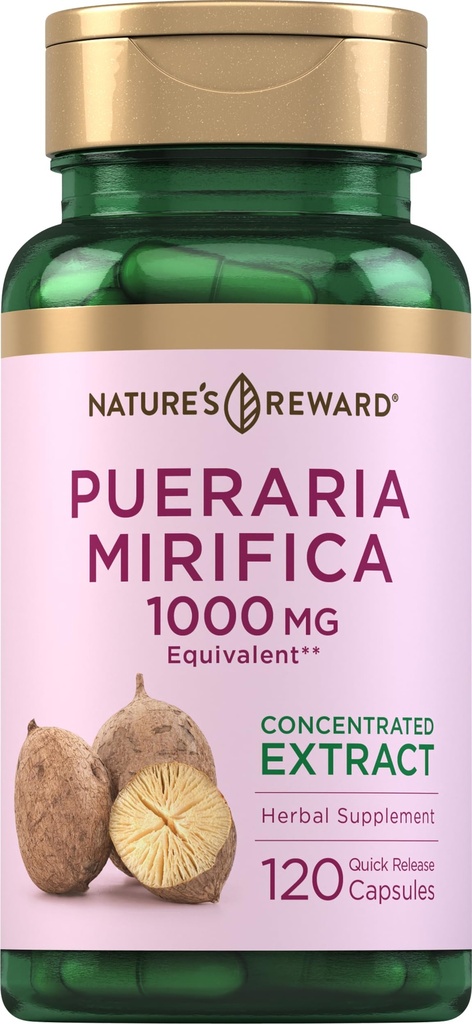 Piping Rock Pueraria Mirifica Capsules $ 1000mg $ 120 pilules $ Supplément d'extrait d'herbe $ Sans gluten, non-OGM