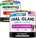 Probiotiques + Anal Gland Support Dogs Bundle - Enzymes digestifs et prébiotiques - Allergie, Diarrhée, Constipation et Scoot Traitement - Supplément fibreux pour la digestion, la santé Gut & Immunity - Fabriqué aux États-Unis